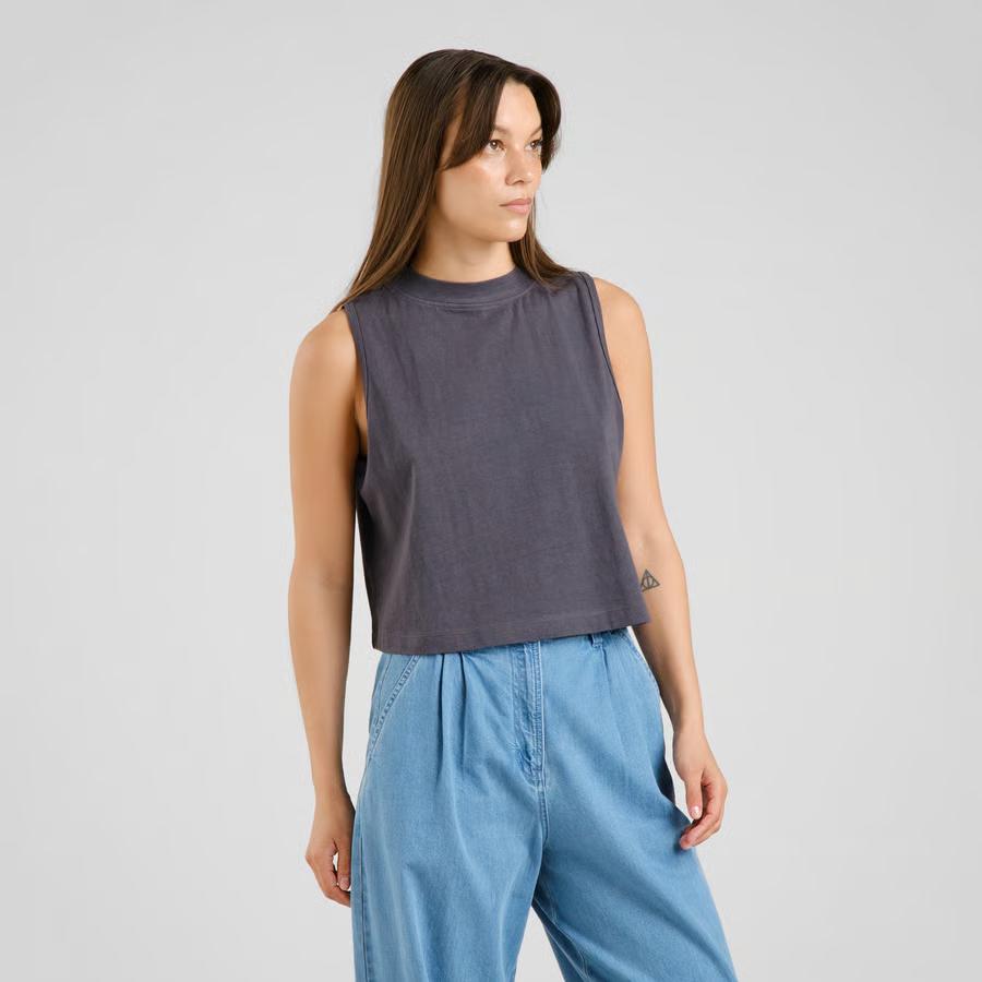 Dedicated Namsos Hemp Charcoal Top Damen grau 
